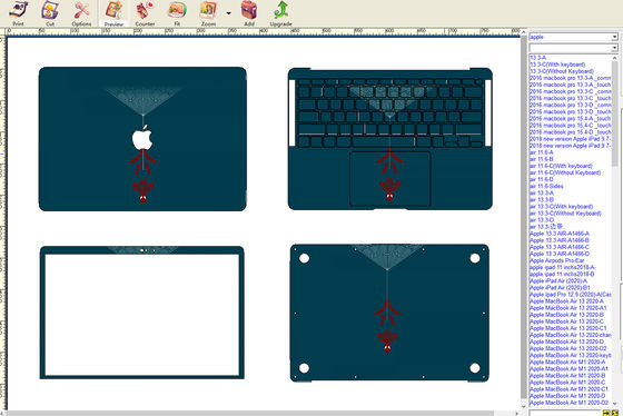Macchina per la realizzazione di skin per laptop progettata per il fai-da-te personale e professionale con pacchetto completo di materiali e supporto software
