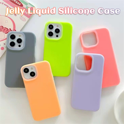 Copertura posteriore Jelly Liquid Silicone Case del telefono cellulare antiurto mobile per Iphone PRO max 14/14PRO/14/13/13PRO